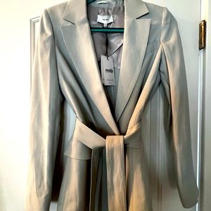 Reiss Blue linen belted blazer NWT size 4